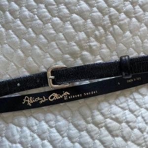 Alice + Olivia Black Leather Belt, Size Small